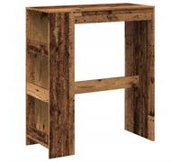 vidaXL Bar Table with Racks Pub Table Bistro Table Old Wood Engineered Wood