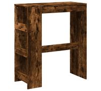 vidaXL Bar Table with Racks Pub Table Bistro Table Smoked Oak Engineered Wood