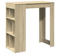 vidaXL Bar Table with Racks Pub Table Bistro Table Sonoma Oak Engineered Wood