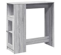 vidaXL Bar Table with Racks, Side Table for Kitchen Dining Room Home, Pub Table for Dinner Party Decorative, Modern Style, Grey Sonoma Engineered Wood