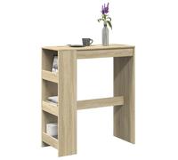 vidaXL Bar Table with Racks Pub Table Bistro Table Sonoma Oak Engineered Wood
