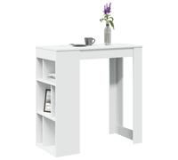 vidaXL Bar Table with Racks White 102x50x103.5 cm Engineered Wood