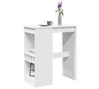 vidaXL Bar Table with Racks White 90x47.5x103.5 cm Engineered Wood