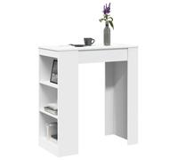 vidaXL Bar Table with Racks White 95x47x103.5 cm Engineered Wood