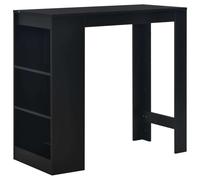 vidaXL Bar Table with Shelf Black Home Breakfast Kitchen Dining Table Stand
