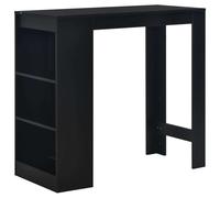 vidaXL Bar Table with Shelf Black Home Breakfast Kitchen Dining Table Stand