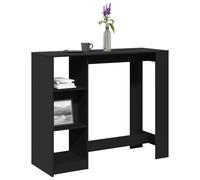 vidaXL Bar Table with Shelf Black 124x46x103.5 cm Engineered Wood