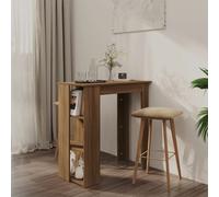 vidaXL Bar Table with Shelf Brown Oak 102x50x103.5 cm Engineered Wood