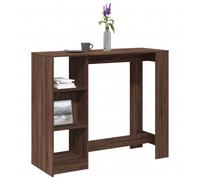 vidaXL Bar Table with Shelf Brown Oak 124x46x103.5 cm Engineered Wood
