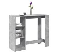 vidaXL Bar Table with Shelf Concrete Grey 124x46x103.5 cm Engineered Wood UK