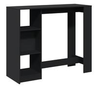 vidaXL Bar Table with Shelf Black 124x46x103.5 cm Engineered Wood