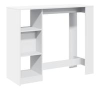 vidaXL Bar Table with Shelf Counter Table Bistro Table White Engineered Wood