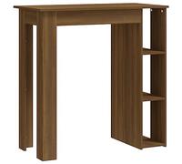 vidaXL Bar Table with Shelf Home Living Room Dining Room Furniture Modern Bistro Pub Breakfast Bar High Storage Table Desk Brown Oak Chipboard