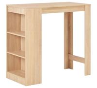 vidaXL Bar Table with Shelf Oak 110x50x103 cm UK