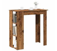 (old wood) vidaXL Bar Table with Shelf Bar High Table Bistro Pub Table Engineered Wood