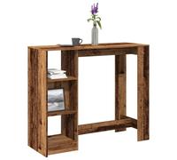 vidaXL Bar Table with Shelf Old Wood 124x46x103.5 cm Engineered Wood