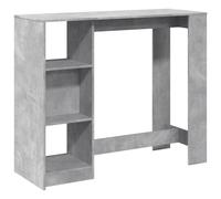 vidaXL Bar Table with Shelf Pub Bistro Table Concrete Grey Engineered Wood