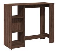 vidaXL Bar Table with Shelf Pub Table Bistro Table Brown Oak Engineered Wood