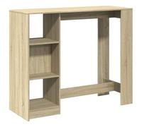 vidaXL Bar Table with Shelf Pub Table Bistro Table Sonoma Oak Engineered Wood