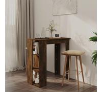 vidaXL Bar Table with Shelf Smoked Oak 102x50x103.5 cm Engineered Wood