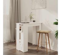 vidaXL Bar Table with Shelf White 102x50x103.5 cm Engineered Wood