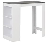 vidaXL Bar Table with Shelf White 110x50x103 cm