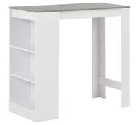 vidaXL Bar Table with Shelf White 110x50x103 cm