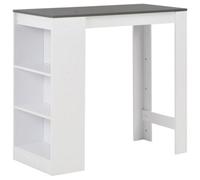 Vidaxl Bar Table With Shelf White 110X50X103 Cm