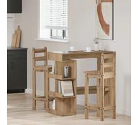 (artisan oak) vidaXL Bar Table with Storage Rack Bar High Table Pub Table Engineered Wood