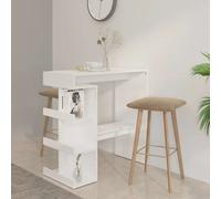 vidaXL Bar Table with Storage Rack High Gloss White 100x50x101.5 cm