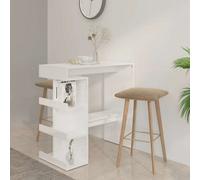 Vidaxl Bar Table With Storage Rack High Gloss White 100X50X101.5 Cm, White