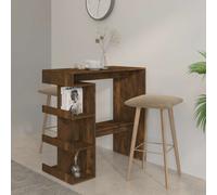 vidaXL Bar Table with Storage Rack Smoked Oak 100x50x101.5cm Engineered Wood