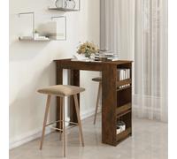 Bar Table with Storage Rack Smoked Oak 102x50x103.5cm Engineered Wood