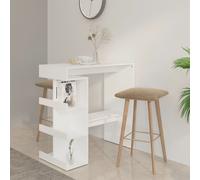 vidaXL Bar Table with Storage Rack White 100x50x101.5 cm Engineered Wood