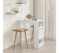 vidaXL Bar Table with Storage Rack White 102x50x103.5 cm Engineered Wood