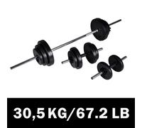 vidaXL Barbell +2 Dumbbell Set 30.5kg