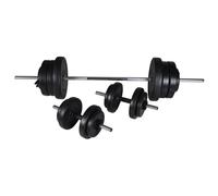 vidaXL Barbell and 2 Dumbbell Set 60.5kg Gym Weight Fitness Exercise Equipment
