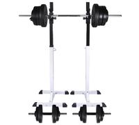 vidaXL Barbell Squat Rack with Barbell and Dumbbell Set 60.5kg Stand Holder