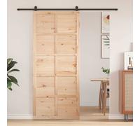 vidaXL Barn Door Brown 100 x 210 cm Solid pine wood