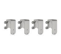 vidaXL Barn Door Bypass Brackets 4 pcs for Round Rails Stainless Steel
