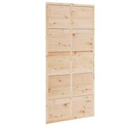 ** vidaXL Barn Door Hanging Sliding Solid Pine Wood Interior Door - Brown - 208 x 100 cm - Space Saver for Bathroom/Closet/Pantry/Bedroom/Office
