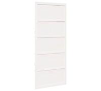 vidaXL Barn Door White 90 x 208 cm Solid Pine Wood, Modern, Rectangular Sliding Door Solution, Functional Pine Barn for Entryway, Space-Saving Decorative Room Divider