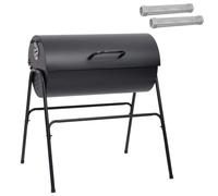 vidaXL Barrel Grill with 2 Cooking Grates 3 Pieces 80 x 73 x 90 cm Metal