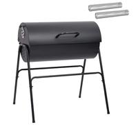 vidaXL Barrel Grill with 2 Cooking Grates 3 Pieces 80 x 73 x 90 cm Metal