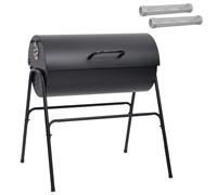vidaXL Barrel Grill with 2 Cooking Grids 3 pcs 80 x 73 x 90 cm Metal, Modern Out