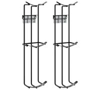 vidaXL Barrel Jump Cups Bracket - Black Steel Horse Cup for Pole Height Adjustment, Equestrian Training Aid, 2 pcs Set, Easy Mount