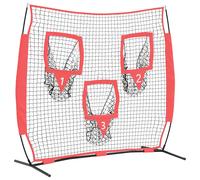 Baseball Practice Net Black Polyester 214.5x89.5x181cm Carry Bag Outdoor Sturdy