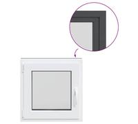 vidaXL RISOR Basement Window 50x50 cm Tilt & Turn - Anthracite PVC Frame, Durable & Versatile, Secure Locking, Thermal Triple Glazing, Sound Insulation