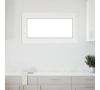 vidaXL basement window risor - pvc/glass 110x50cm - tilt/turn lock waterproof egress