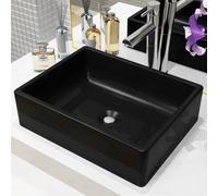 vidaXL Basin Ceramic Rectangular Black 41x30x12 cm